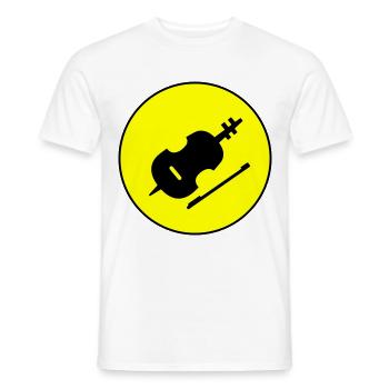 Symbole de l’icône du violon - T-shirt homme - blanc - Devant - AI Model Male 178 dark (178cm)