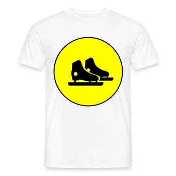 Patins de patinage artistique - T-shirt homme - blanc - Devant - AI Model Male 178 dark (178cm)