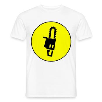 Chainsaw Icon Icon - Men's T-Shirt - white - Front - AI Model Male 178 dark (178cm)