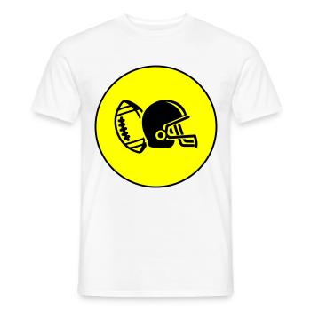 Casque de football - T-shirt homme - blanc - Devant - AI Model Male 178 dark (178cm)
