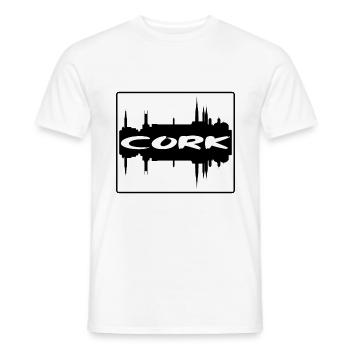 Cork Irlande Skyline Silhouette Souvenir de voyage - T-shirt homme - blanc - Devant - AI Model Male 178 dark (178cm)
