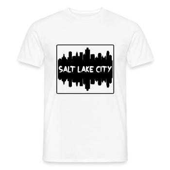 Salt Lake City Utah Usa Skyline Voyage Silhouette - T-shirt homme - blanc - Devant - AI Model Male 178 dark (178cm)