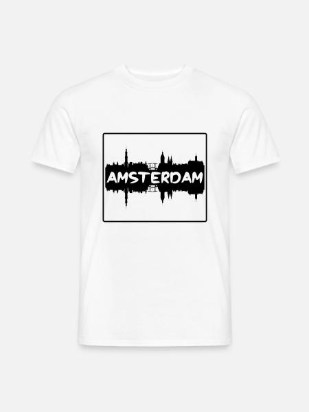 Amsterdam Netherlands Skyline Silhouette Travel So - Men's T-Shirt - white