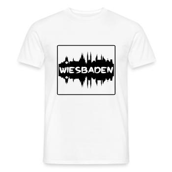 Wiesbaden Allemagne Skyline Silhouette Voyage Souven - T-shirt homme - blanc - Devant - AI Model Male 178 dark (178cm)