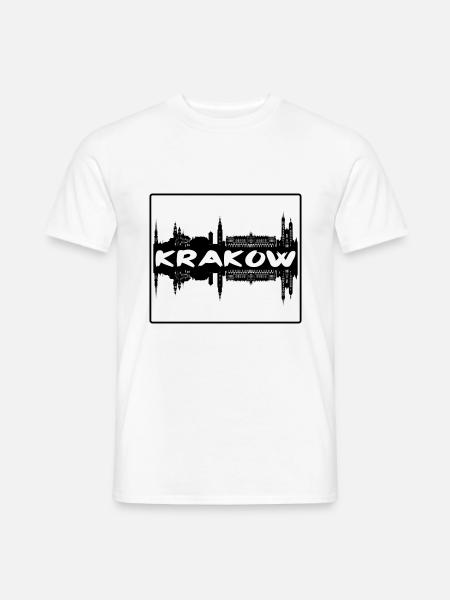Krakau Polen Skyline Silhouette Reisesouvenir - Männer T-Shirt - Weiß