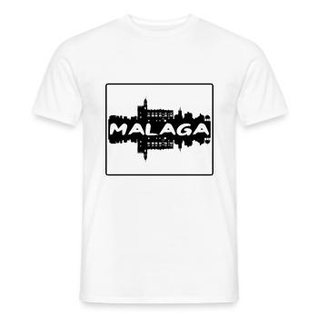 Malaga Spanien Skyline Silhouette Reisesouvenir - Männer T-Shirt - Weiß - Vorne - AI Model Male 178 dark (178cm)