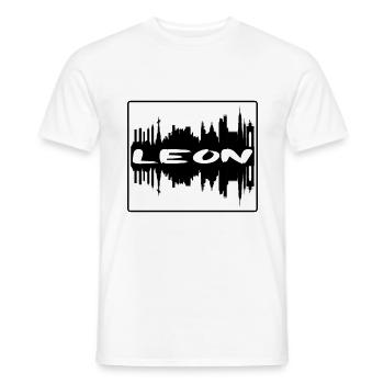 Leon Mexiko Skyline Silhouette Reise Souvenir - Männer T-Shirt - Weiß - Vorne - AI Model Male 178 dark (178cm)