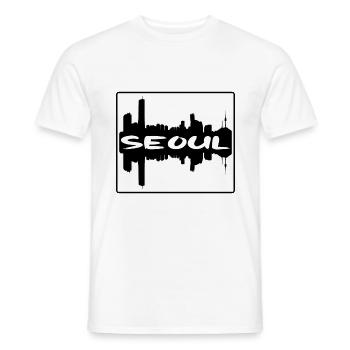 Seoul South Korea Skyline Silhouette Travel Souven - Men's T-Shirt - white - Front - AI Model Male 178 dark (178cm)