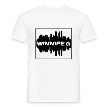 Winnipeg Canada Skyline Silhouette Travel Souvenir - Men's T-Shirt - white - Front - AI Model Male 178 dark (178cm)
