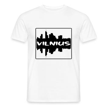 Vilnius Lituanie Skyline Silhouette Voyage Souven - T-shirt homme - blanc - Devant - AI Model Male 178 dark (178cm)