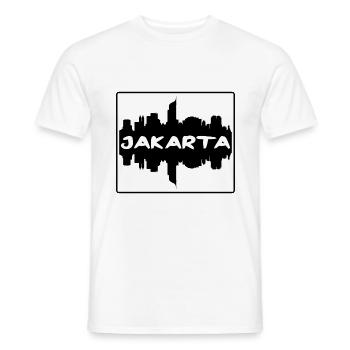 Jakarta Indonesia Skyline Silhouette Travel Souven - Men's T-Shirt - white - Front - AI Model Male 178 dark (178cm)
