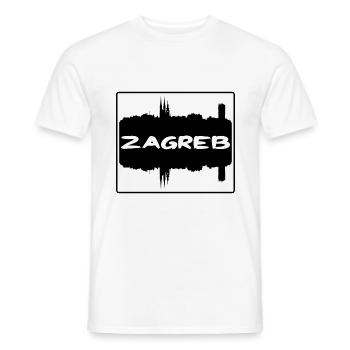 Zagreb Croatie Skyline Silhouette Souvenir de voyage - T-shirt homme - blanc - Devant - AI Model Male 178 dark (178cm)