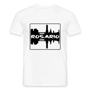 Rosario Argentina Skyline Silhouette Travel Souven - Men's T-Shirt - white - Front - AI Model Male 178 dark (178cm)