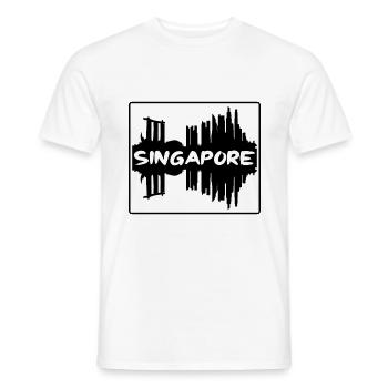 Singapour Singapour Skyline Silhouette Souv de voyage - T-shirt homme - blanc - Devant - AI Model Male 178 dark (178cm)