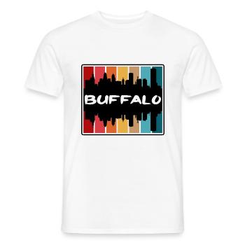 Buffalo New York Usa Skyline Silhouette Travel Sou - Men's T-Shirt - white - Front - AI Model Male 178 dark (178cm)