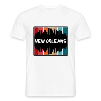 Nouvelle-Orléans Louisiane États-Unis Skyline Silhouette Trave - T-shirt homme - blanc - Devant - AI Model Male 178 dark (178cm)