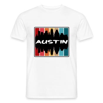 Austin Texas USA Skyline Silhouette Reise Souveni - Männer T-Shirt - Weiß - Vorne - AI Model Male 178 dark (178cm)