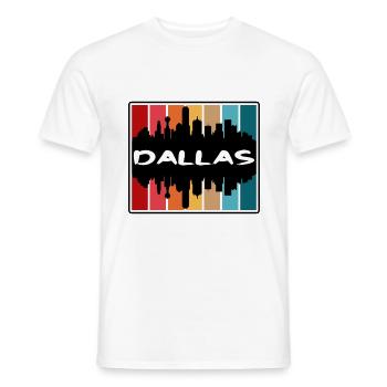 Dallas Texas États-Unis Skyline Silhouette Voyage Souveni - T-shirt homme - blanc - Devant - AI Model Male 178 dark (178cm)