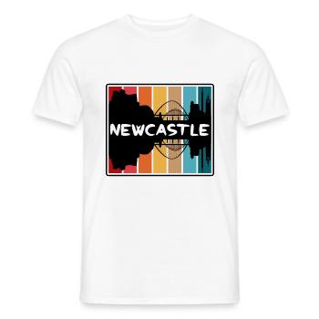 Newcastle England Skyline Silhouette Travel Souven - Men's T-Shirt - white - Front - AI Model Male 178 dark (178cm)