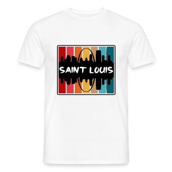 Saint Louis Missouri États-Unis Skyline Silhouette Voyage - T-shirt homme - blanc - Devant - AI Model Male 178 dark (178cm)
