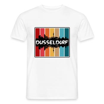 Dusseldorf Germany Skyline Silhouette Travel Souve - Men's T-Shirt - white - Front - AI Model Male 178 dark (178cm)