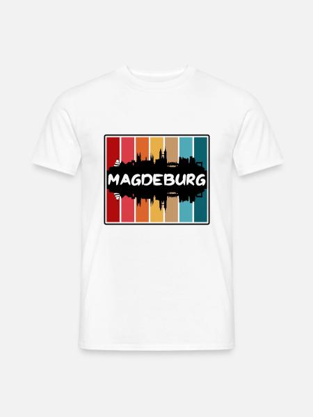 Magdeburg Deutschland Skyline Silhouette Travel Souven - Männer T-Shirt - Weiß