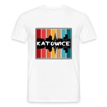 Katowice Pologne Skyline Silhouette Souvenir de voyage - T-shirt homme - blanc - Devant - AI Model Male 178 dark (178cm)