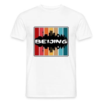 Beijing Chine Skyline Silhouette Voyage Souvenir - T-shirt homme - blanc - Devant - AI Model Male 178 dark (178cm)
