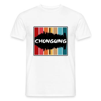 Chongqing Chine Skyline Silhouette Souvenir de voyage - T-shirt homme - blanc - Devant - AI Model Male 178 dark (178cm)