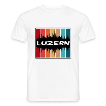 Luzern Suisse Skyline Silhouette Travel Souve - T-shirt homme - blanc - Devant - AI Model Male 178 dark (178cm)