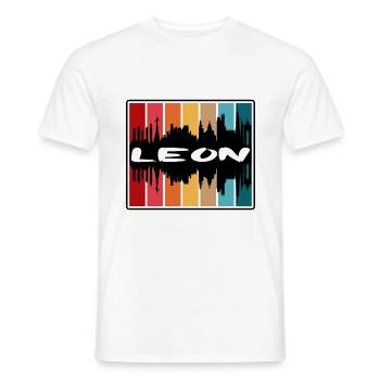 Leon Mexiko Skyline Silhouette Reise Souvenir - Männer T-Shirt - Weiß - Vorne - AI Model Male 178 dark (178cm)