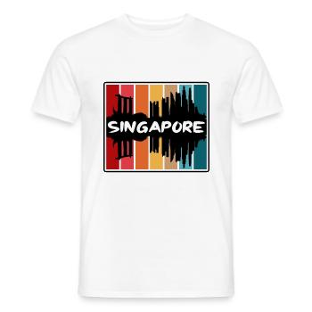 Singapour Singapour Skyline Silhouette Souv de voyage - T-shirt homme - blanc - Devant - AI Model Male 178 dark (178cm)