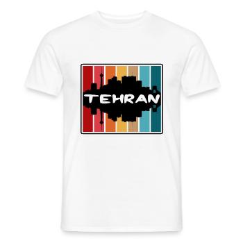 Tehran Iran Skyline Silhouette Travel Souvenir - Men's T-Shirt - white - Front - AI Model Male 178 dark (178cm)