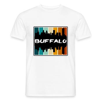 Buffalo New York Usa Skyline Silhouette Travel Sou - Men's T-Shirt - white - Front - AI Model Male 178 dark (178cm)