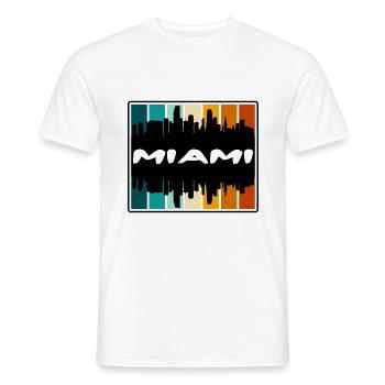 Miami Florida Usa Skyline Silhouette Travel Souven - Männer T-Shirt - Weiß - Vorne - AI Model Male 178 dark (178cm)