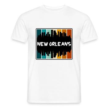 Nouvelle-Orléans Louisiane États-Unis Skyline Silhouette Trave - T-shirt homme - blanc - Devant - AI Model Male 178 dark (178cm)