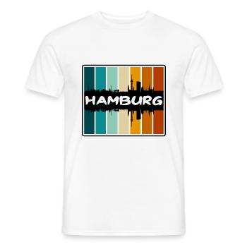 Hambourg Allemagne Skyline Silhouette Souvenir de voyage - T-shirt homme - blanc - Devant - AI Model Male 178 dark (178cm)