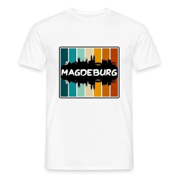 Magdeburg Deutschland Skyline Silhouette Travel Souven - Männer T-Shirt - Weiß - Vorne - AI Model Male 178 dark (178cm)