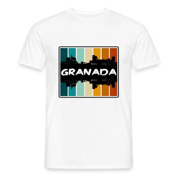Grenade Espagne Skyline Silhouette Souvenir de voyage - T-shirt homme - blanc - Devant - AI Model Male 178 dark (178cm)