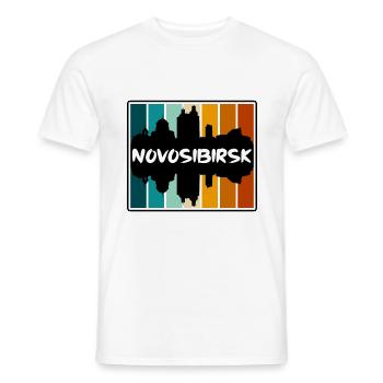 Novossibirsk Russie Skyline Silhouette Souve de voyage - T-shirt homme - blanc - Devant - AI Model Male 178 dark (178cm)