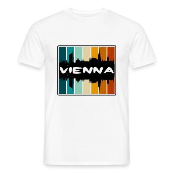 Vienne Autriche Skyline Silhouette Souvenir de voyage - T-shirt homme - blanc - Devant - AI Model Male 178 dark (178cm)