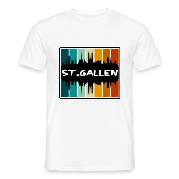 Saint-Gall Suisse Skyline Silhouette Travel S - T-shirt homme - blanc - Devant - AI Model Male 178 dark (178cm)