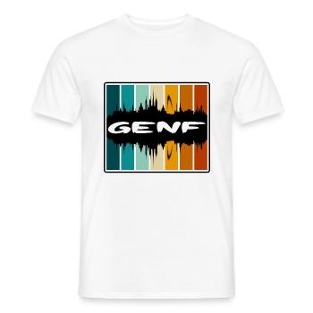 Genf Schweiz Skyline Silhouette Travel Souveni - Männer T-Shirt - Weiß - Vorne - AI Model Male 178 dark (178cm)