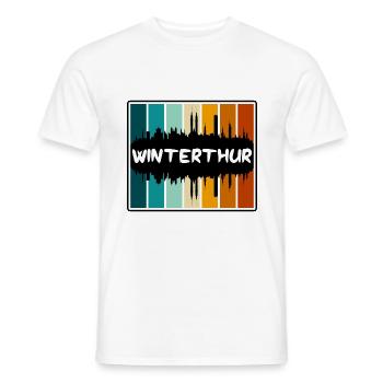 Winterthur Switzerland Skyline Silhouette Travel S - Men's T-Shirt - white - Front - AI Model Male 178 dark (178cm)