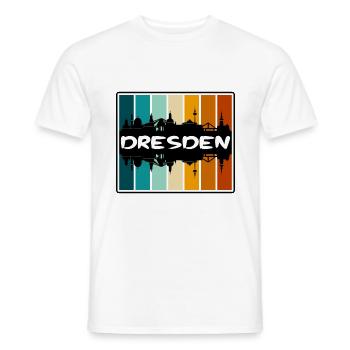 Dresde Allemagne Skyline Silhouette Souvenir de voyage - T-shirt homme - blanc - Devant - AI Model Male 178 dark (178cm)