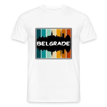 Belgrade Serbie Skyline Silhouette Souvenir de voyage - T-shirt homme - blanc - Devant - AI Model Male 178 dark (178cm)