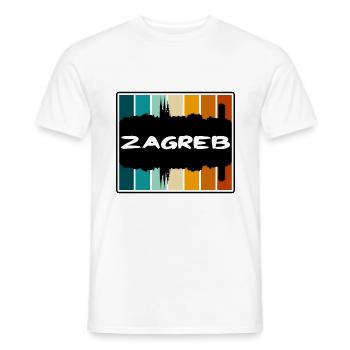 Zagreb Croatie Skyline Silhouette Souvenir de voyage - T-shirt homme - blanc - Devant - AI Model Male 178 dark (178cm)