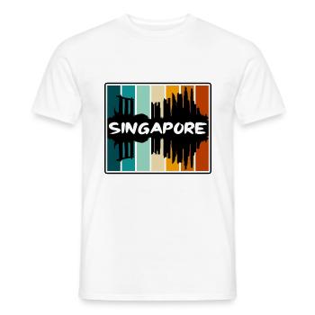 Singapour Singapour Skyline Silhouette Souv de voyage - T-shirt homme - blanc - Devant - AI Model Male 178 dark (178cm)