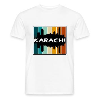 Karachi Pakistan Skyline Silhouette Voyage Souveni - T-shirt homme - blanc - Devant - AI Model Male 178 dark (178cm)