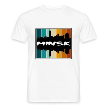 Minsk Weißrussland Skyline Silhouette Reise Souvenir - Männer T-Shirt - Weiß - Vorne - AI Model Male 178 dark (178cm)